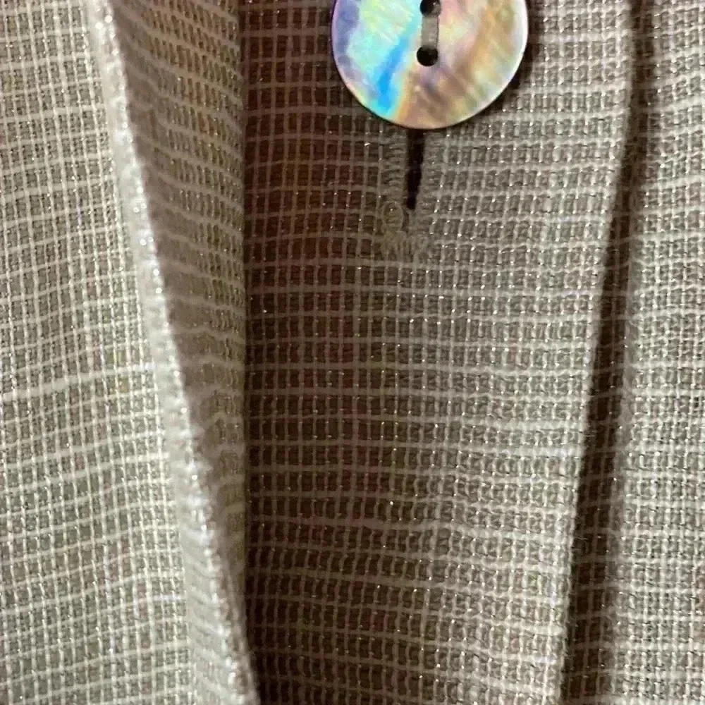 J. JILL WO SIZE‎ LARGE  LINEN LIGHTWEIGHT OATMEAL COLOR SILVER METALLIC THREAD